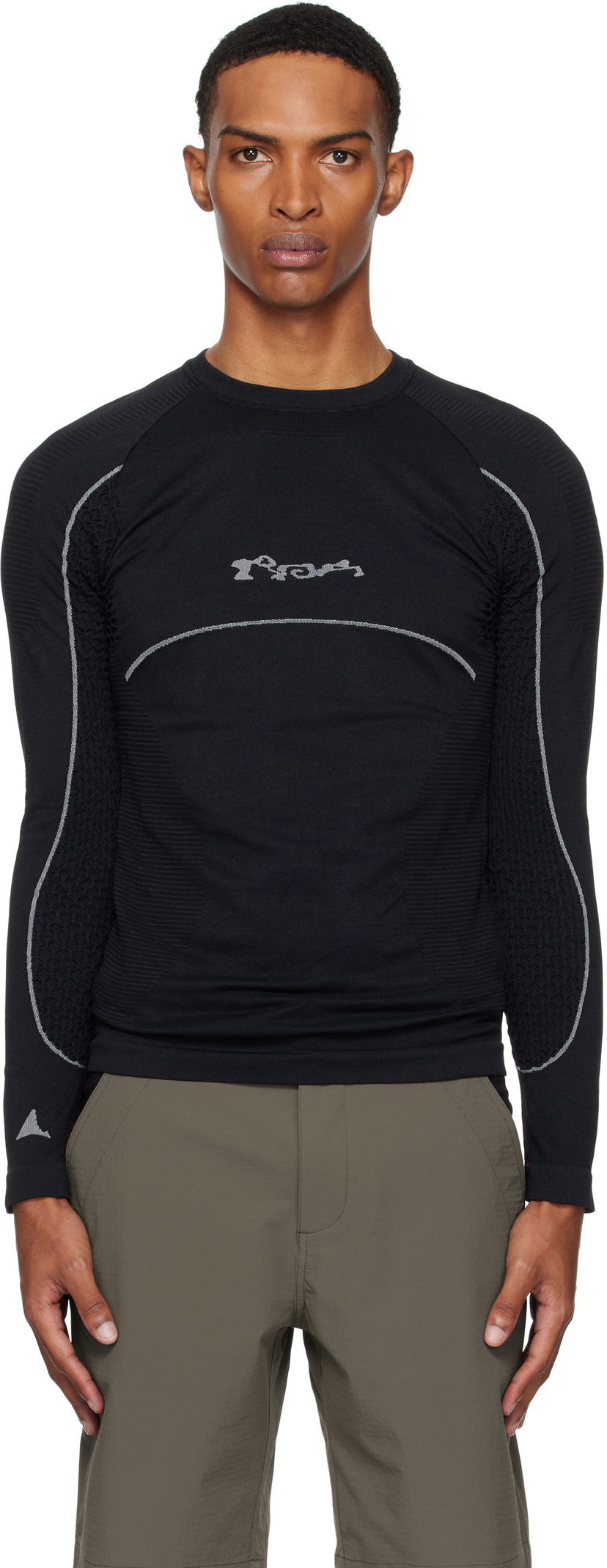 Majica ROA Seamless Long Sleeve T-Shirt Črna | RBMW0406YA49