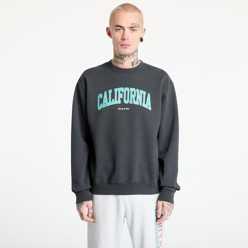 Pleteni pulover Sporty & Rich Sporty & Rich California Crewneck Sweatshirt Črna | ST071514501BA02