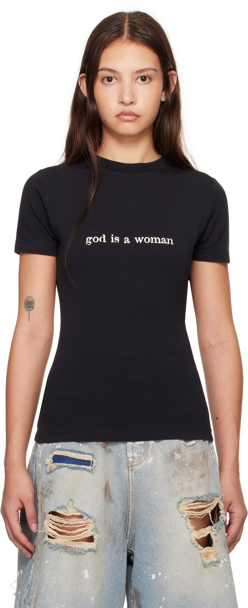Majica VETEMENTS 'God Is A Woman' Fitted T-Shirt Črna | WA66TR620B