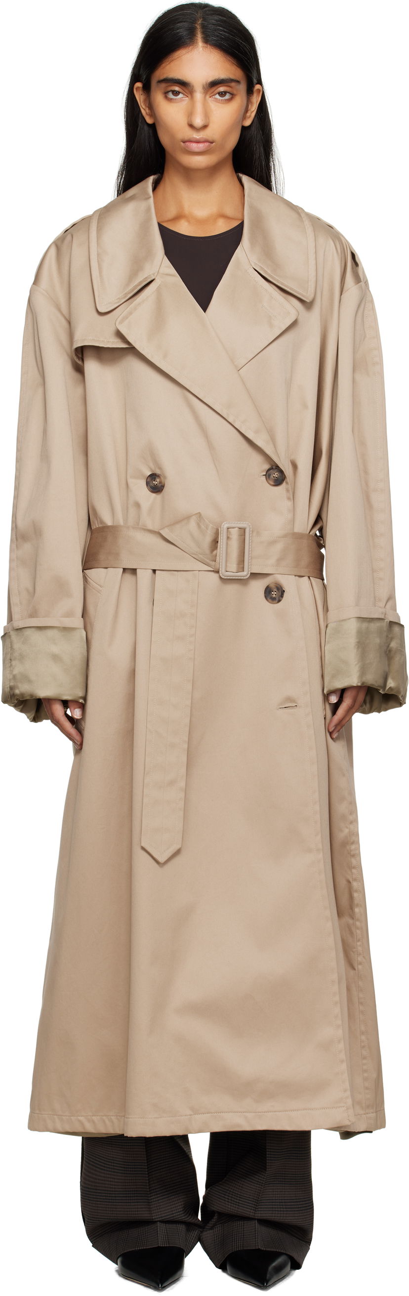 Trenčkot Maison Margiela MM6 Maison Margiela Cotton Trench Coat Bež | S52AH0081 M35368