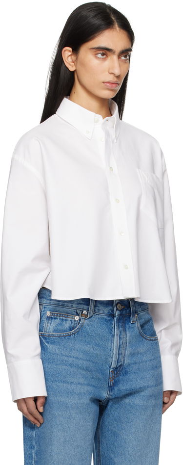 Srajce AMI AMI Paris Cropped Oversized Shirt Bela | USH123.CO0031, 4