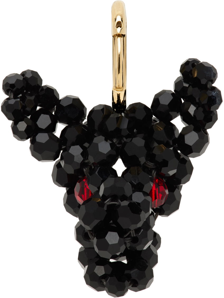 Uhani Simone Rocha Simone Rocha Beaded Creature Single Earring Črna | ERG511 0903, 0