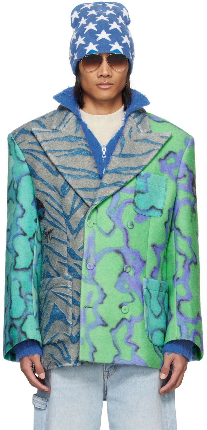 Jakna ERL ERL Printed Blazer Zelena | ERL07J032