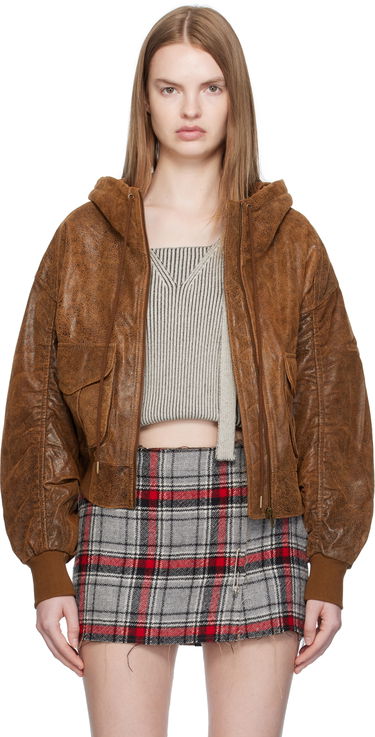Bomber jakna R13 R13 Shirred Oversized Leather Bomber Jacket Rjava | R13WR429-R540A, 0