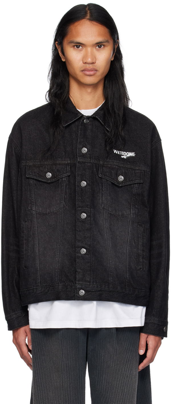 Jakna We11done We11done 1506 Trucker Denim Jacket Črna | WD-DJ1-23-913-U-BK