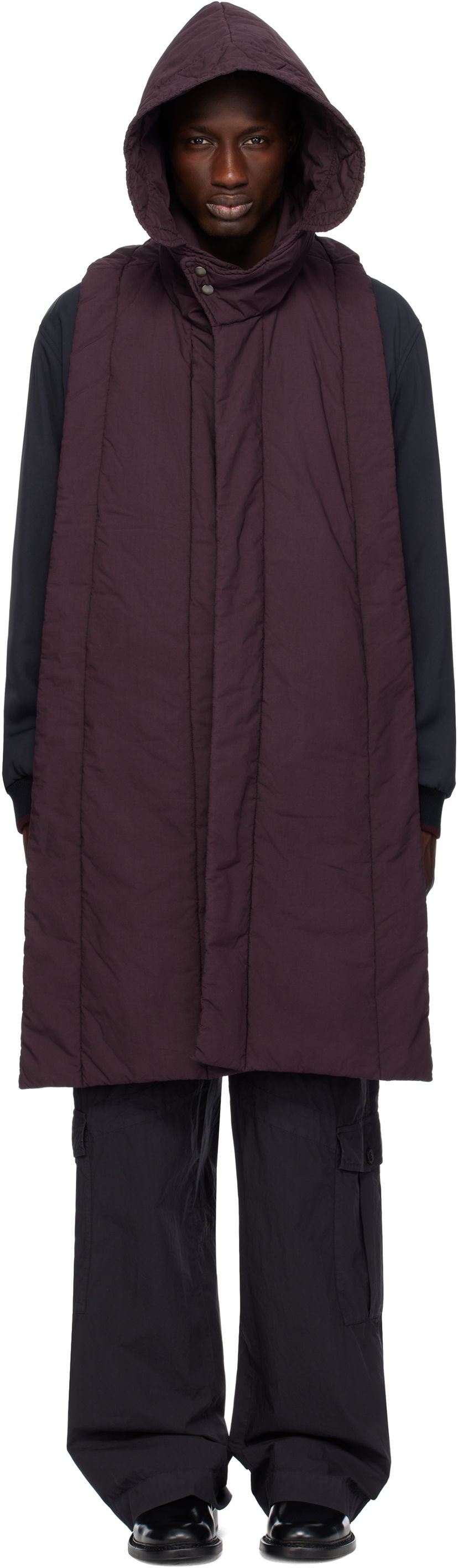 Telovnik Dries Van Noten Dries Van Noten Hooded Cotton Vest Lila | 251-020601-1148