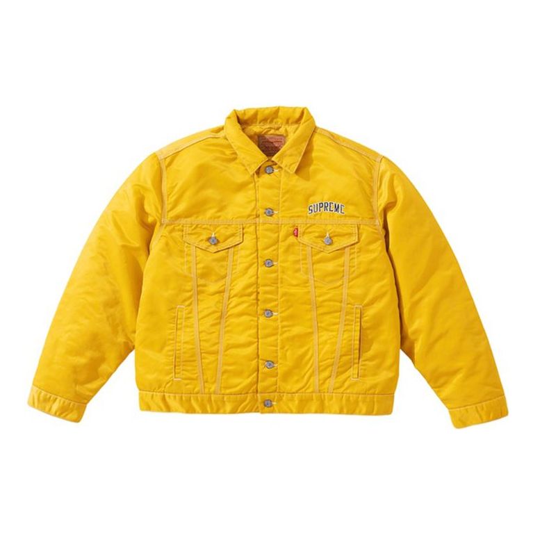 Puhovka Supreme Nylon Trucker Jacket Rumena | SUP-FW19-840