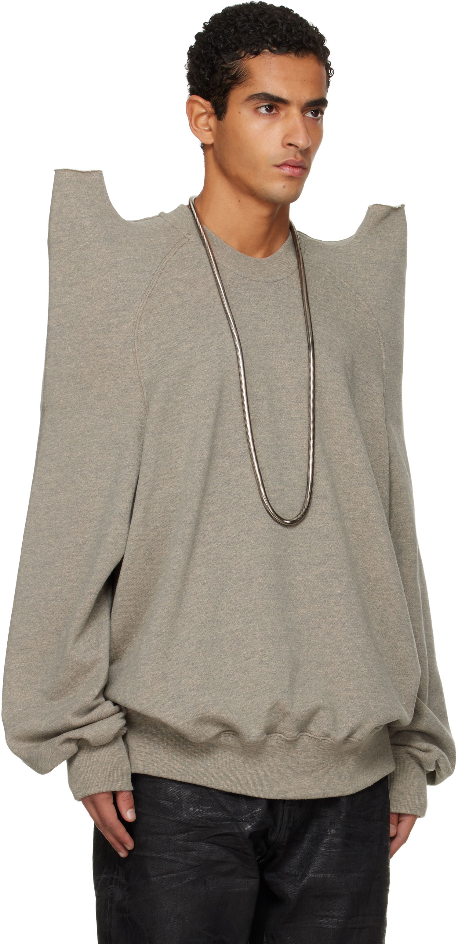 Pulover Rick Owens Concordians Tecsweat Sweatshirt Siva | DU02E7272 FGM, 1