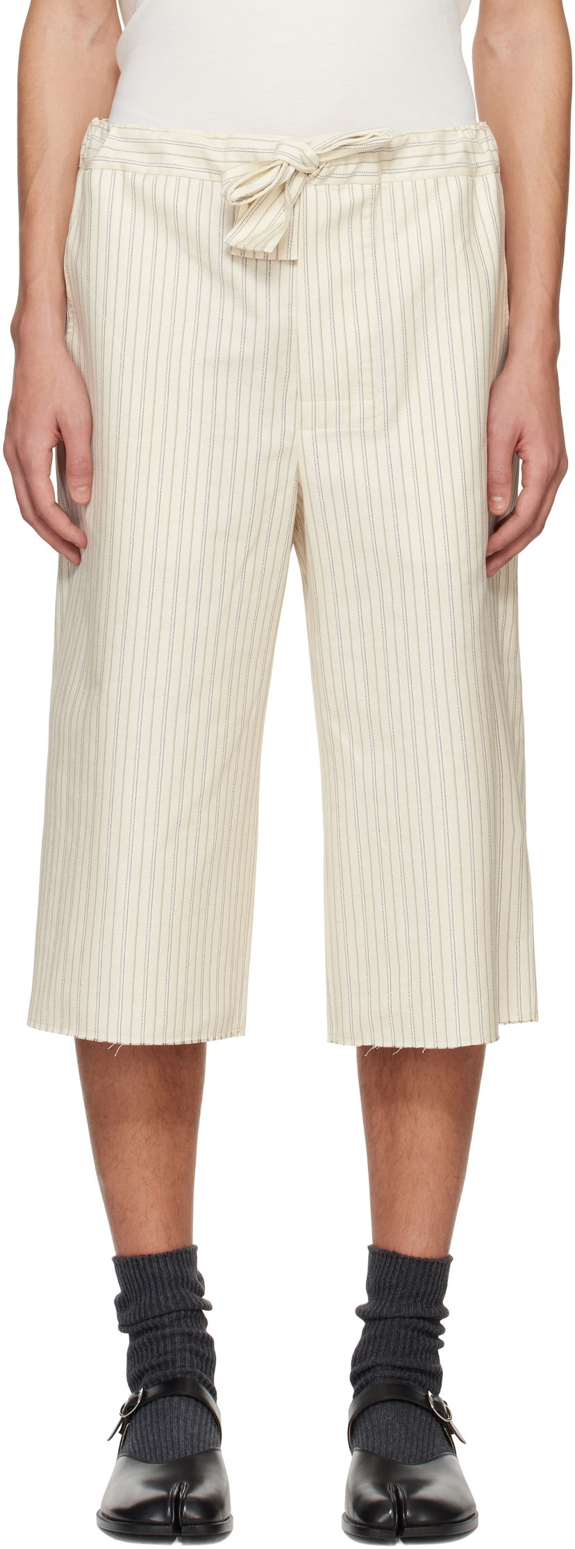Kratke hlače Maison Margiela Maison Margiela Striped Lounge Shorts Bež | S50MU0080 S76507