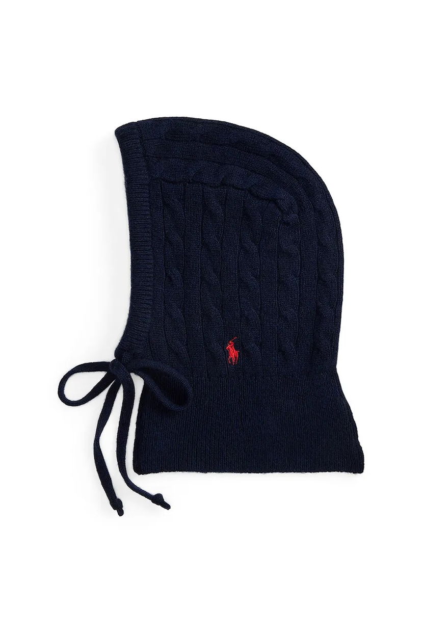 Kape in klobuki Polo by Ralph Lauren Cable-Knit Balaclava with Ties Mornarica | 455981427