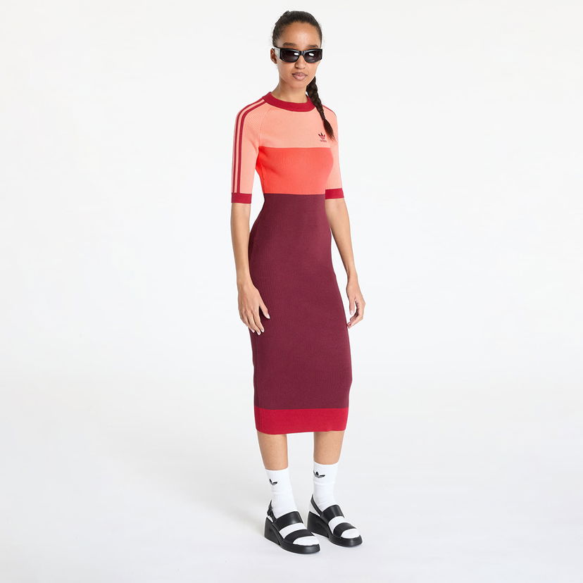 Obleke adidas Originals adidas x KSENIASCHNAIDER Knitted Dress Coral Fusion/ Bright Red/ Shadow Red M Oranžna | IW5661