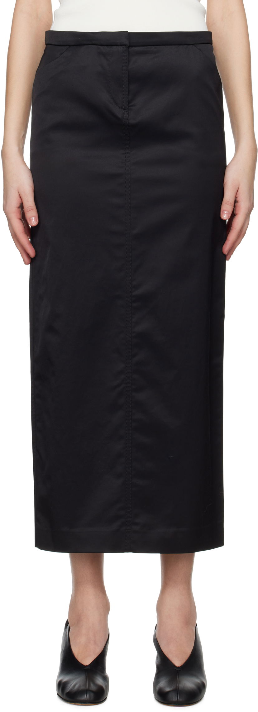 Krila TOTEME TOTEME Straight Maxi Skirt Črna | 252-WRB0259-FB0391