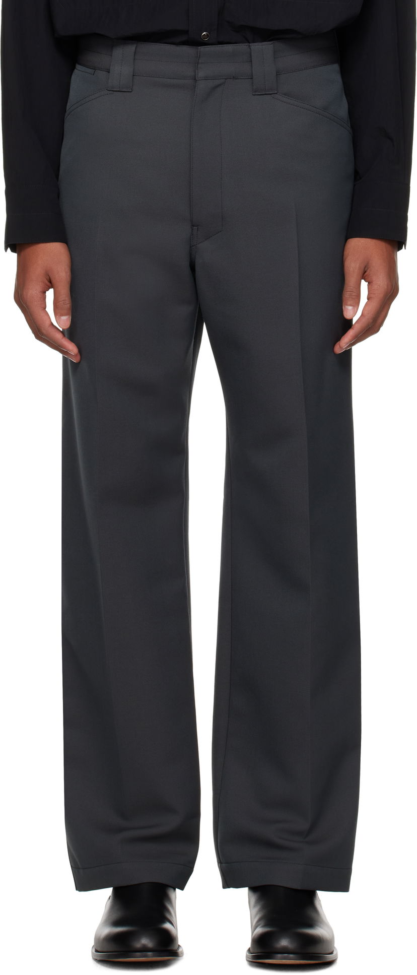 Hlače LEMAIRE LEMAIRE Straight Trousers Siva | PA1148 LF483