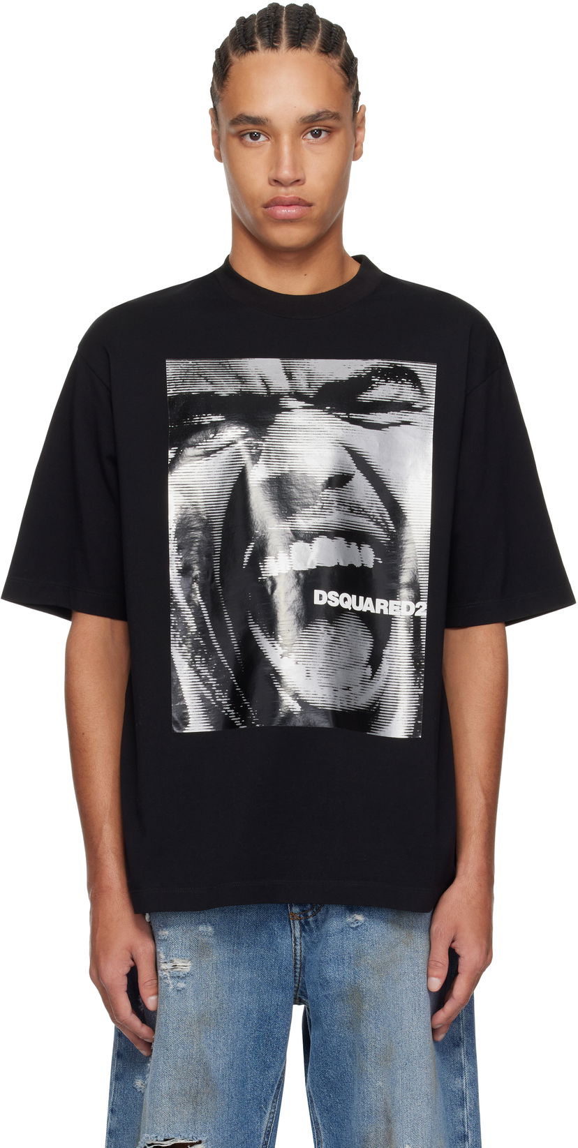 Majica DSQUARED2 Dsquared2 Loose Fit Graphic T-Shirt Črna | S71GD1540-D20020-900