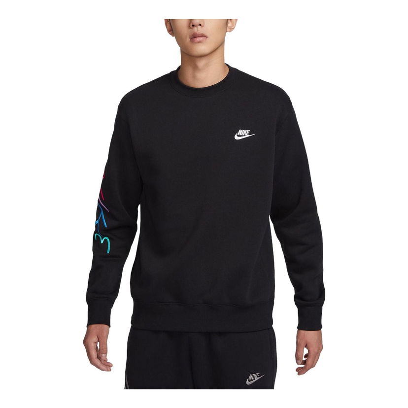 Pleteni pulover Nike Men's Fleece Graphic Sweatshirt Črna | FB7476-011