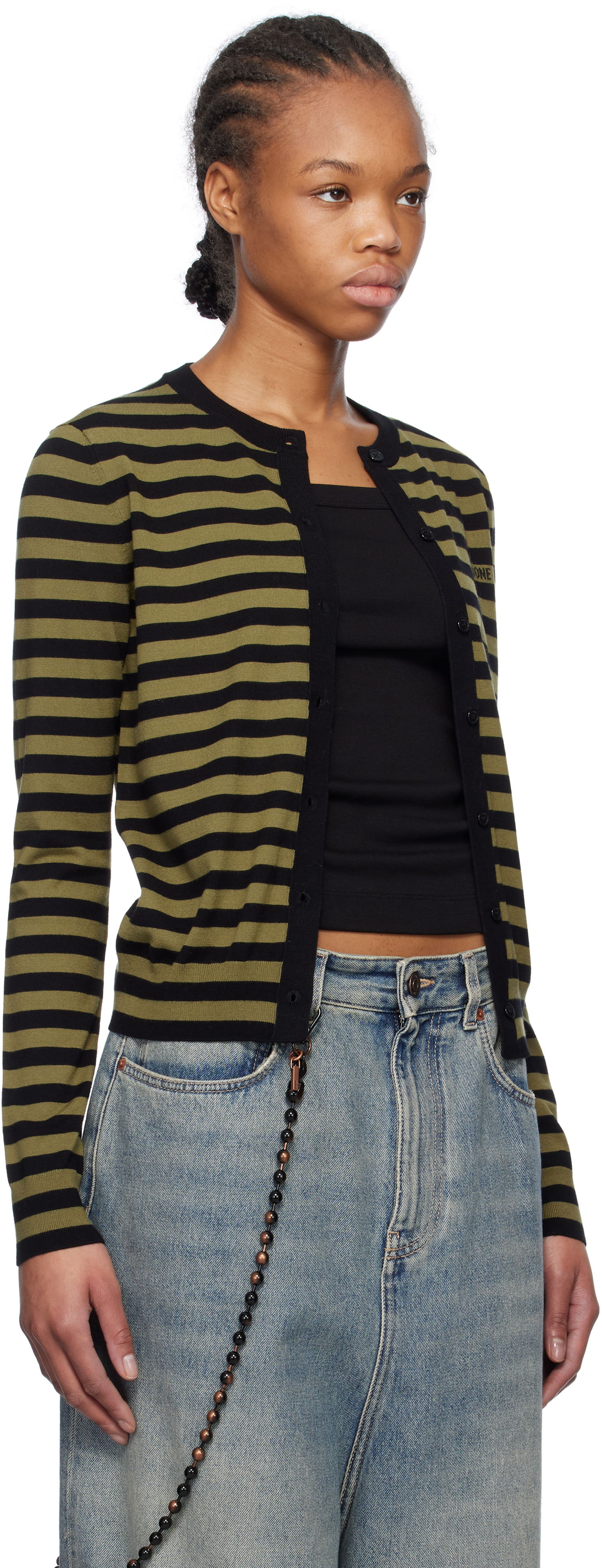 Pleteni pulover We11done We11done Striped Cardigan Zelena | WD-KC0-25-636-W-KK, 1