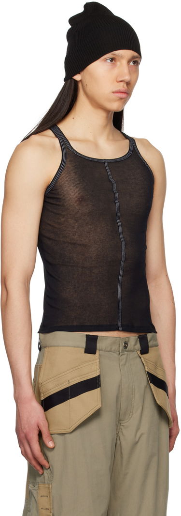Majica brez rokavov Dion Lee Black Semi-Sheer Tank Top Črna | C3131S23, 3