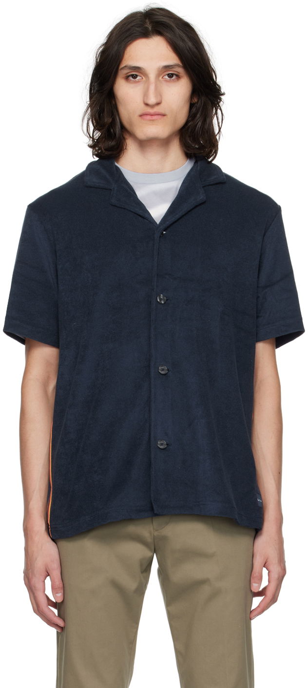 Srajce Paul Smith Paul Smith Artist Stripe Resort Shirt Mornarica | M1A-594-MU477-48