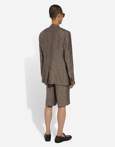 Jakna Dolce & Gabbana Dolce & Gabbana Double-breasted Taormina Linen Jacket Rjava | G2NW1TFU4L0S8231, 2