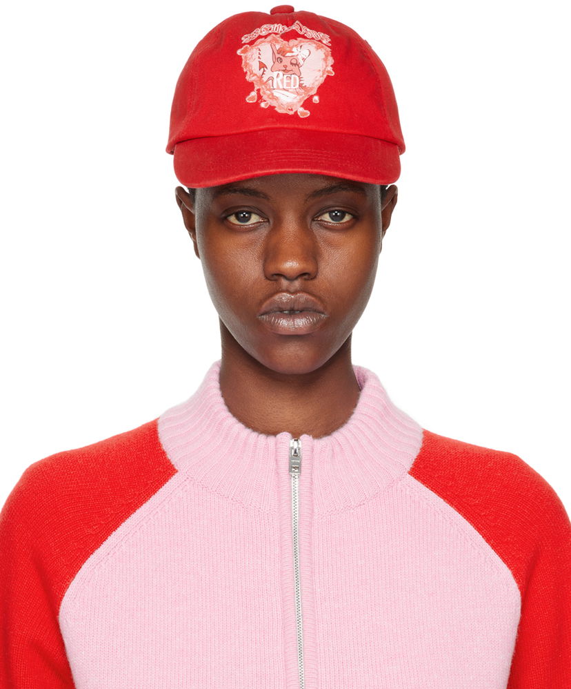 Kapa We11done Character Print Baseball Cap Rdeča | WD-AH0-24-402-U-RD