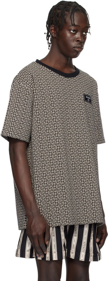 Majica Balmain Labyrinth Print T-Shirt Siva | EH1EG010BC90, 1