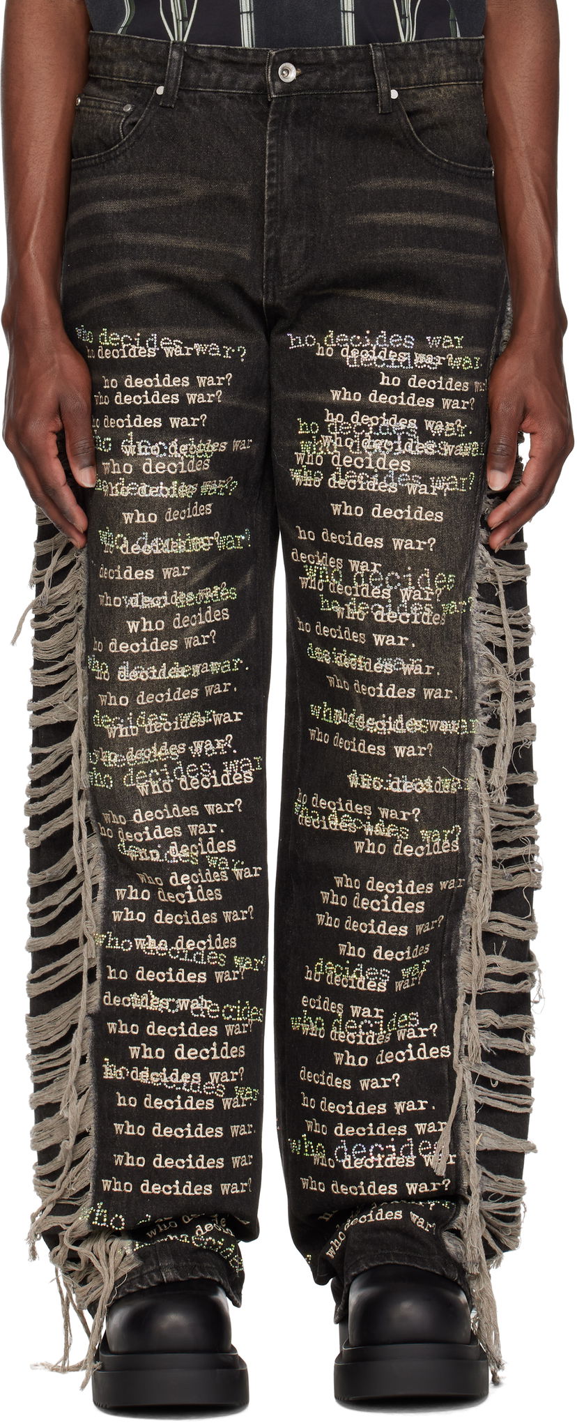 Kavbojke Who Decides War Ultra Flare Scripture Jeans Črna | 1121120017SS25