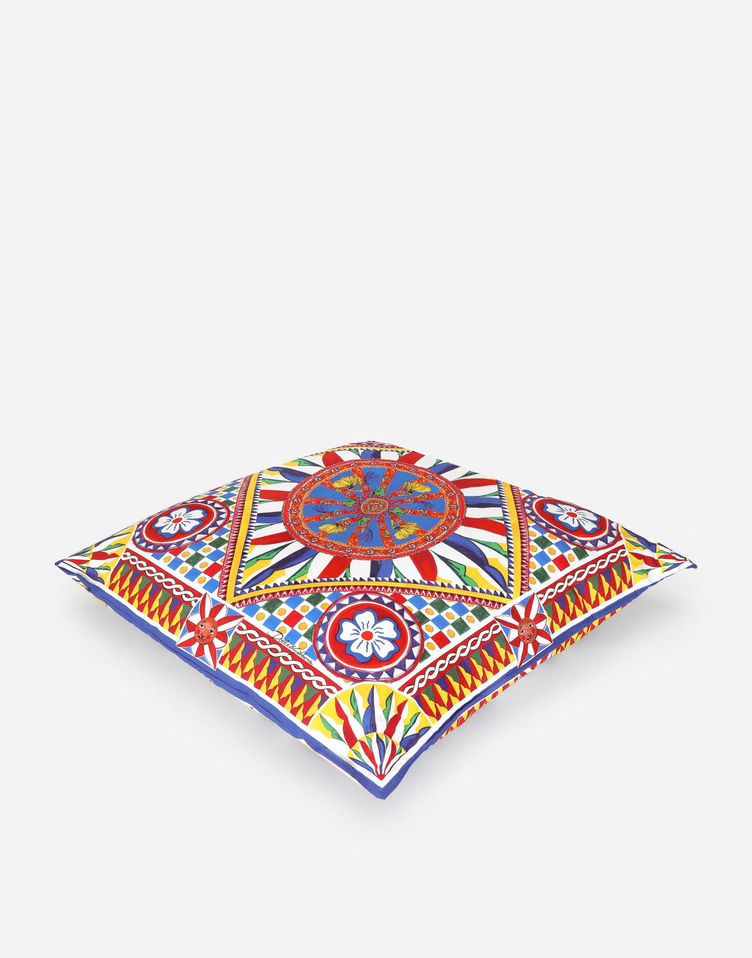 Home decor Dolce & Gabbana Intricate Geometric Wheel Print Canvas Cushion Large Onesize Večbarvna | TCE003TCA97UC068, 1