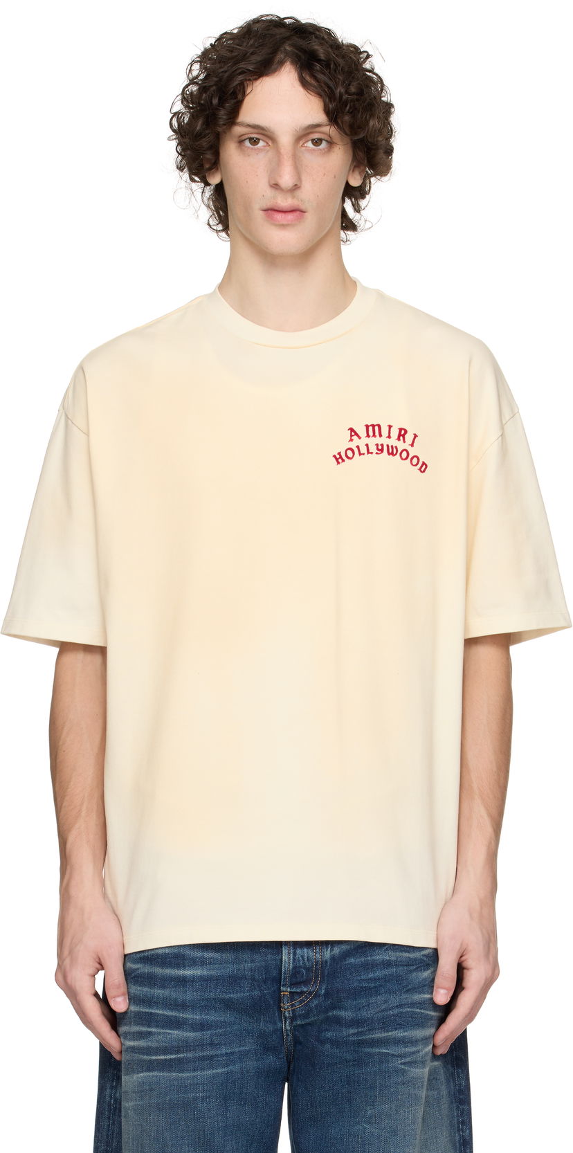 Majica AMIRI AMIRI 'AMIRI Hollywood' Oversized T-Shirt Bež | AMJYTE1204