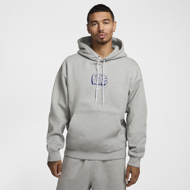 Pulover Nike Fleece Hoodie With Hood Siva | HQ4181-063, 2