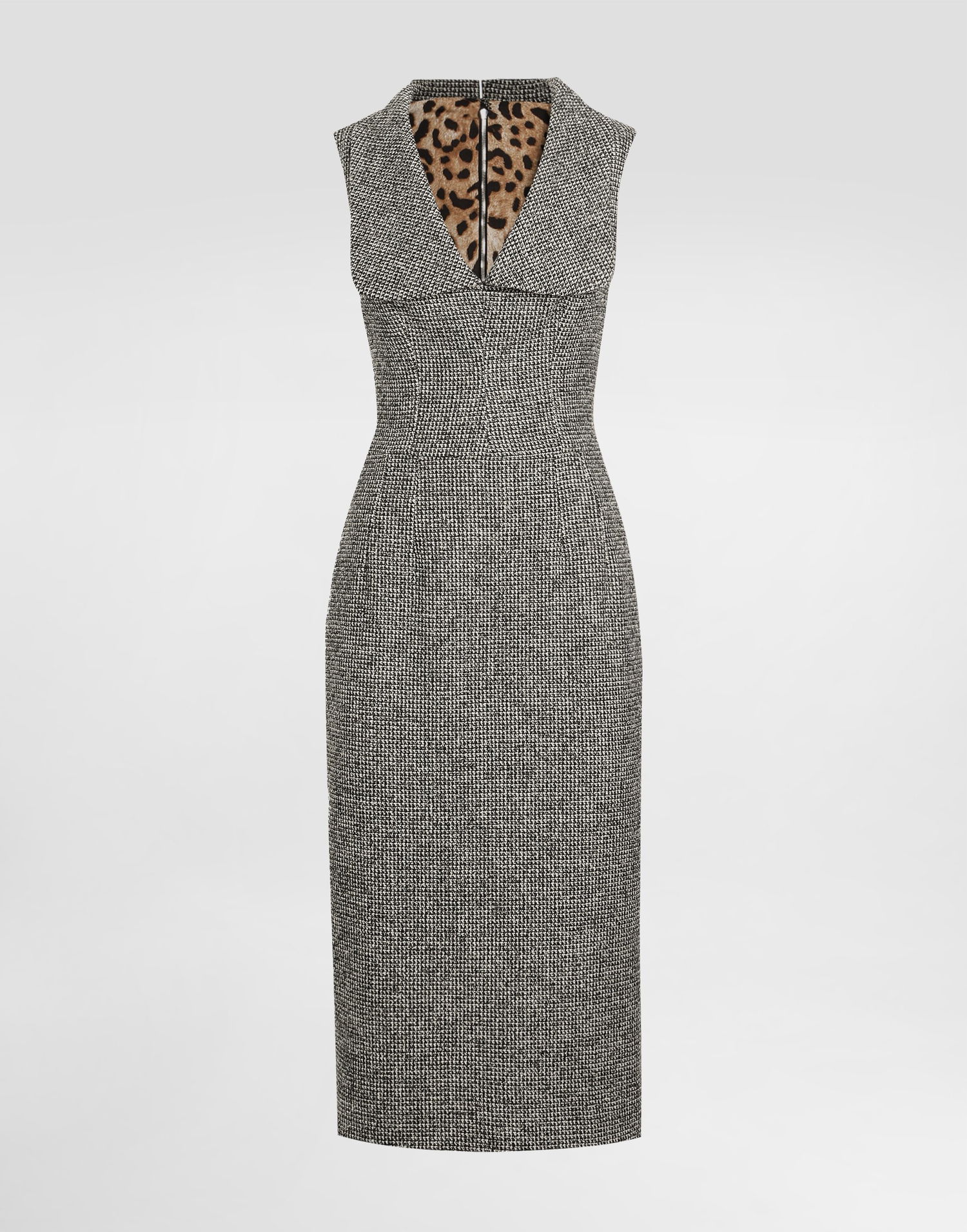 Obleke Dolce & Gabbana Dolce & Gabbana Dotted Wool Blend Midi Dress Siva | F6TVWTFMZATS8030, 0