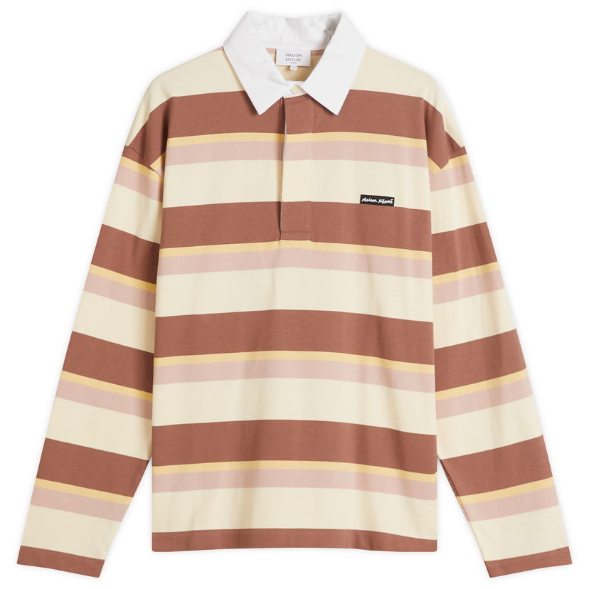 Polo majica MAISON KITSUNÉ Maison Kitsuné Striped Rugby Shirt Večbarvna | OM00207KJ7019-0234