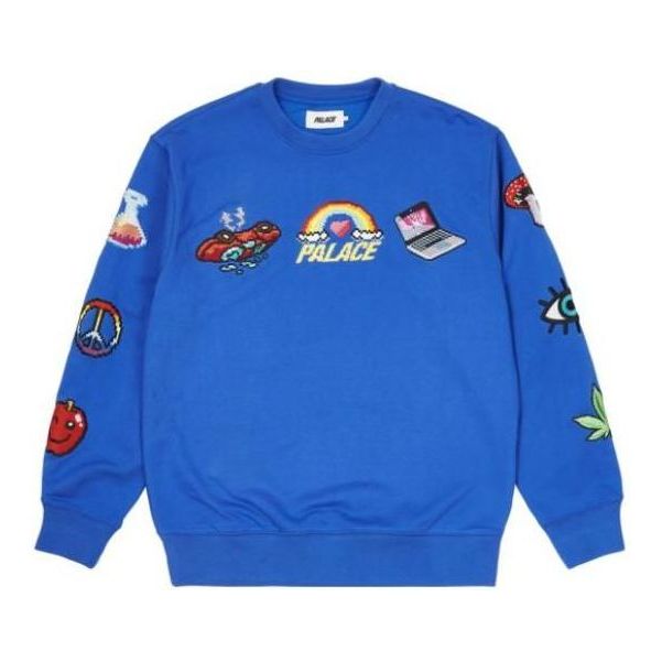 Pulover Palace Palace Bitmap Graphic Crewneck Sweatshirt Modra | PLA-SS22-271