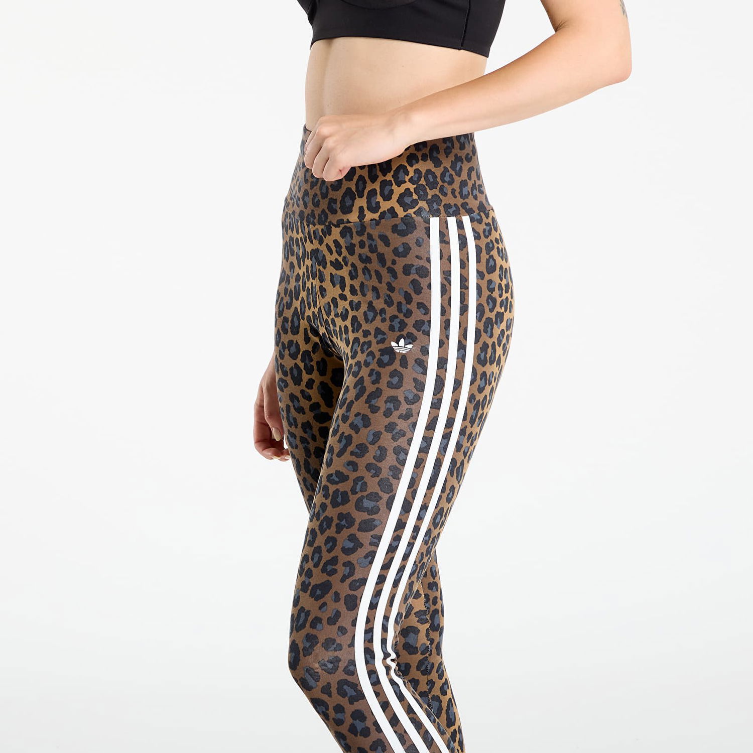 Pajkice adidas Performance 3-Stripes Leopard Print Leggings Rjava | JW7308, 1