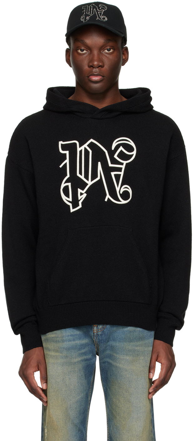 Pulover Palm Angels Embroidered Hoodie Črna | PMHU006R24KNI0011003