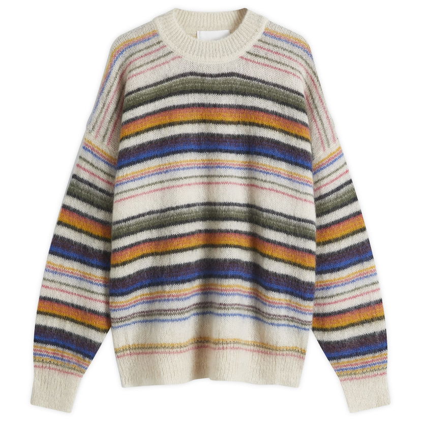 Pleteni pulover ISABEL MARANT Striped Crew Knit Bela | 25PPU0062HA-C1L09H-99MU