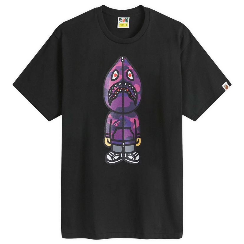 Majica BAPE A Bathing Ape Colour Camo Classic Milo Shark T-Shirt Črna | 002TEK301006M-BPR