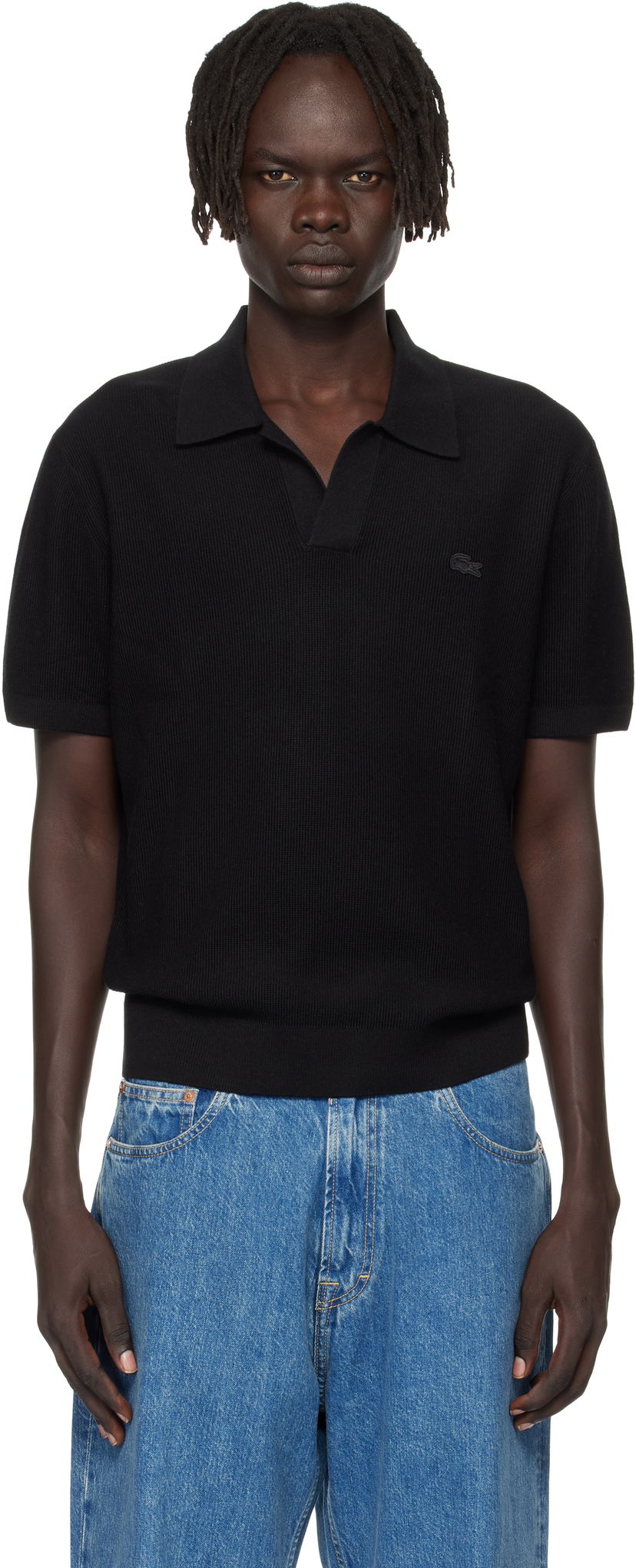 Polo majica Lacoste Lacoste Open Collar Polo Črna | AH5186_031