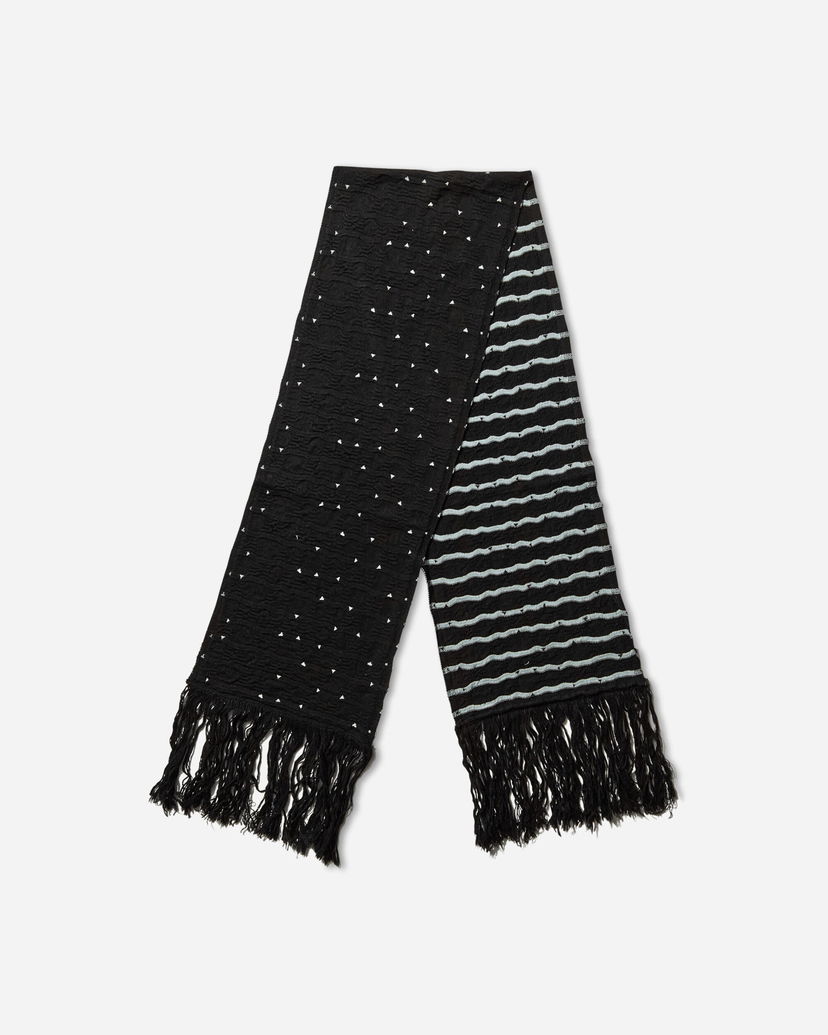 Šala KIKO KOSTADINOV Tarr Night Sky Textured Patterned Scarf with Fringe Črna | KKAW25KN09 112