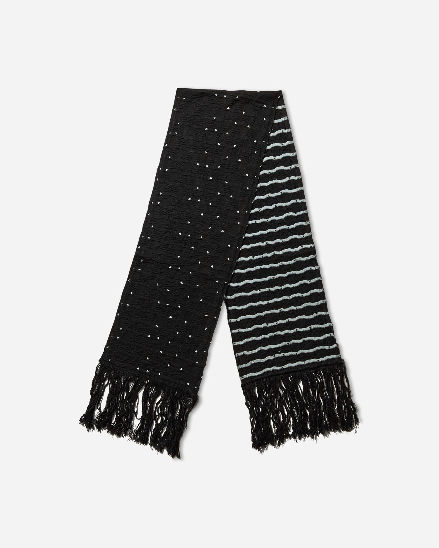 Šala KIKO KOSTADINOV Tarr Night Sky Textured Patterned Scarf with Fringe Črna | KKAW25KN09 112, 0