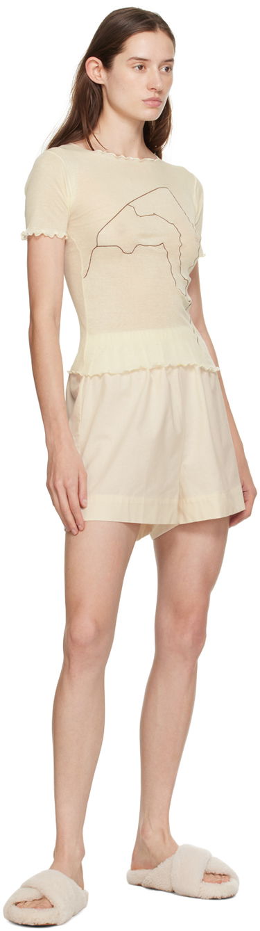 Majica Baserange Baserange Aroostook Lettuce Edge T-Shirt Bež | TOAR-CG-000, 3