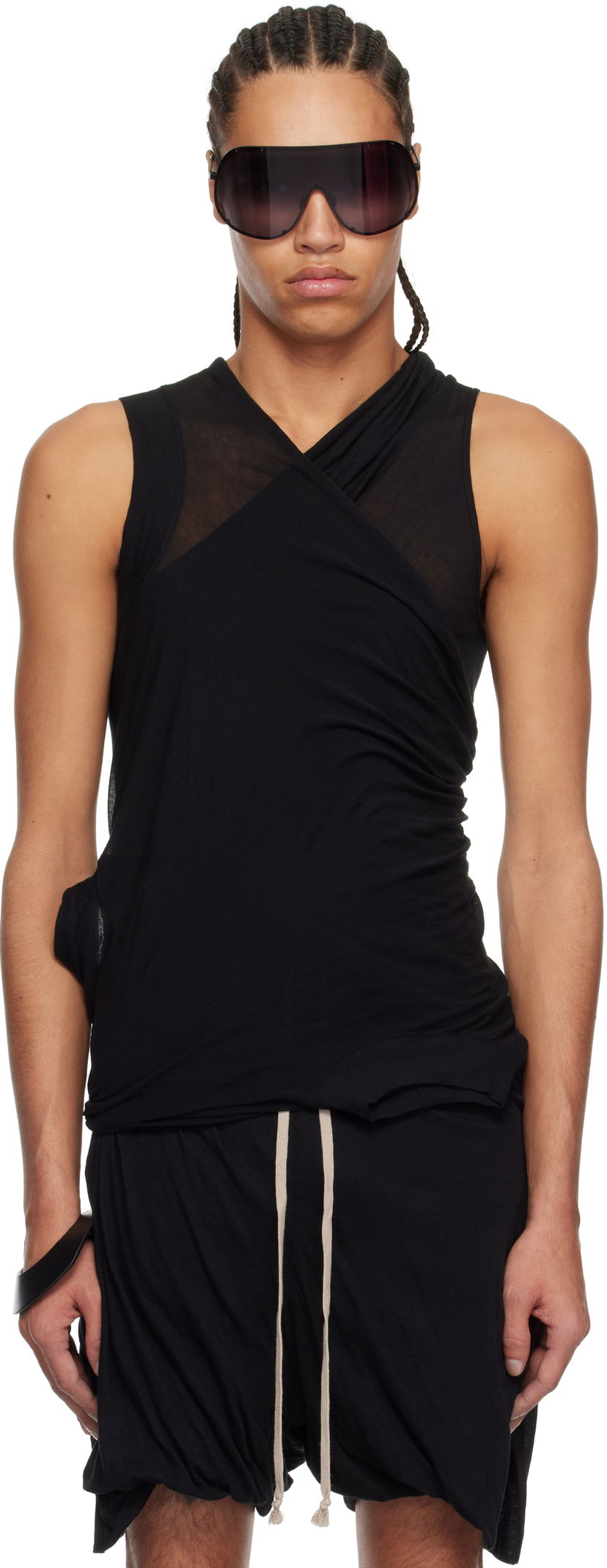 Majica brez rokavov Rick Owens Rick Owens Hollywood Banana Tank Top Črna | RR01E5100 UC