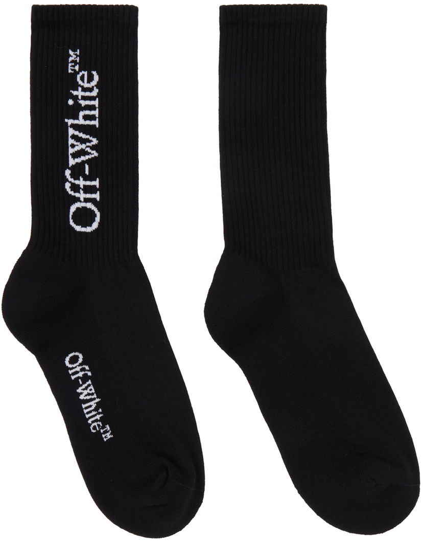 Nogavice Off-White Off-White Mid Calf Socks with Logo Črna | OMRA085C99KNI0011001