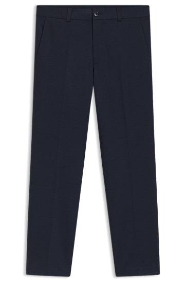 Hlače BOSS Extra Slim Fit Micro-Print Stretch Jersey Trousers Mornarica | 50544601