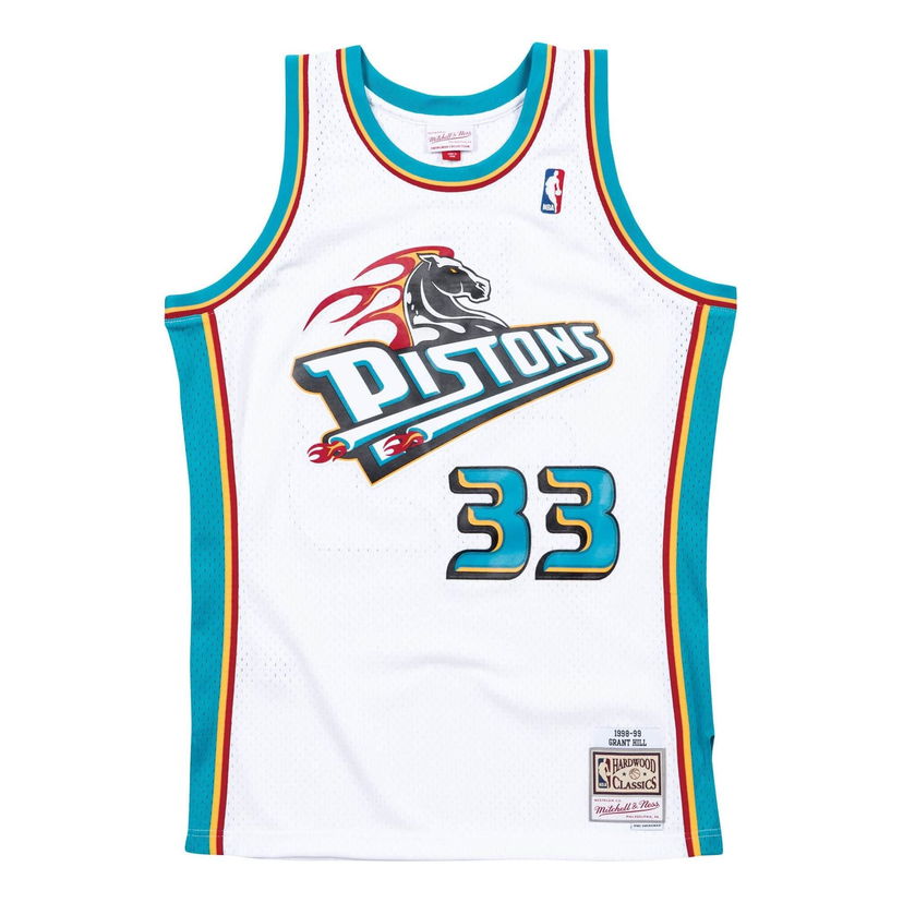 Dres Mitchell & Ness NBA Detroit Pistons 1998-99 Swingman Jersey 'Grant Hill 33' Bela | SMJYCP19211-DPIWHIT98GHI