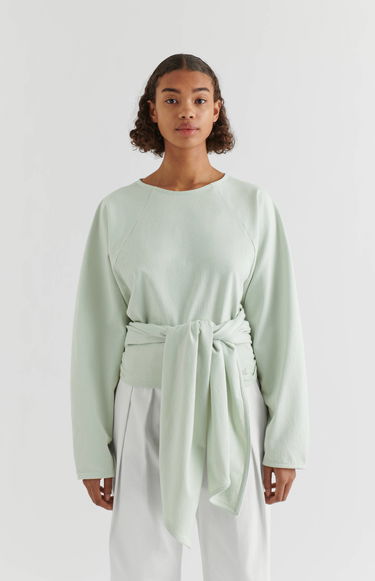 Pulover AXEL ARIGATO Drape Tie-Front Zelena | A2112002, 6