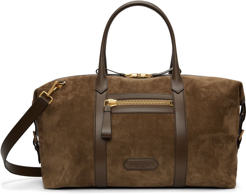 Potovalna torba Tom Ford Tom Ford Buckley Suede Holdall Duffle Bag Rjava | H0618-LCL323G
