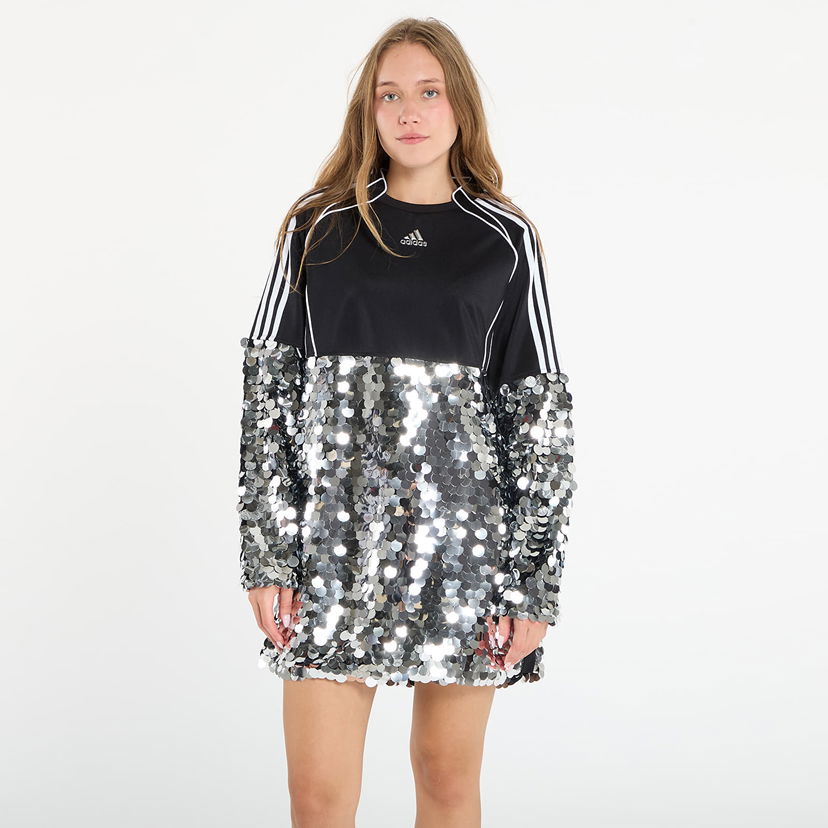 Obleke adidas Originals Adilenium Season 4 Teamgeist Sequins Mini Dress Črna | KE9798
