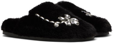 Oblačila Simone Rocha Simone Rocha Embellished Furry Slippers Črna | SLD44B-W 0402, 3