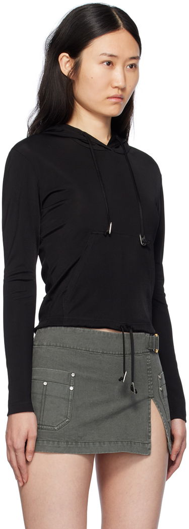 Pulover Dion Lee Lustrous Shrunken Hoodie Siva | C3164PS24, 4