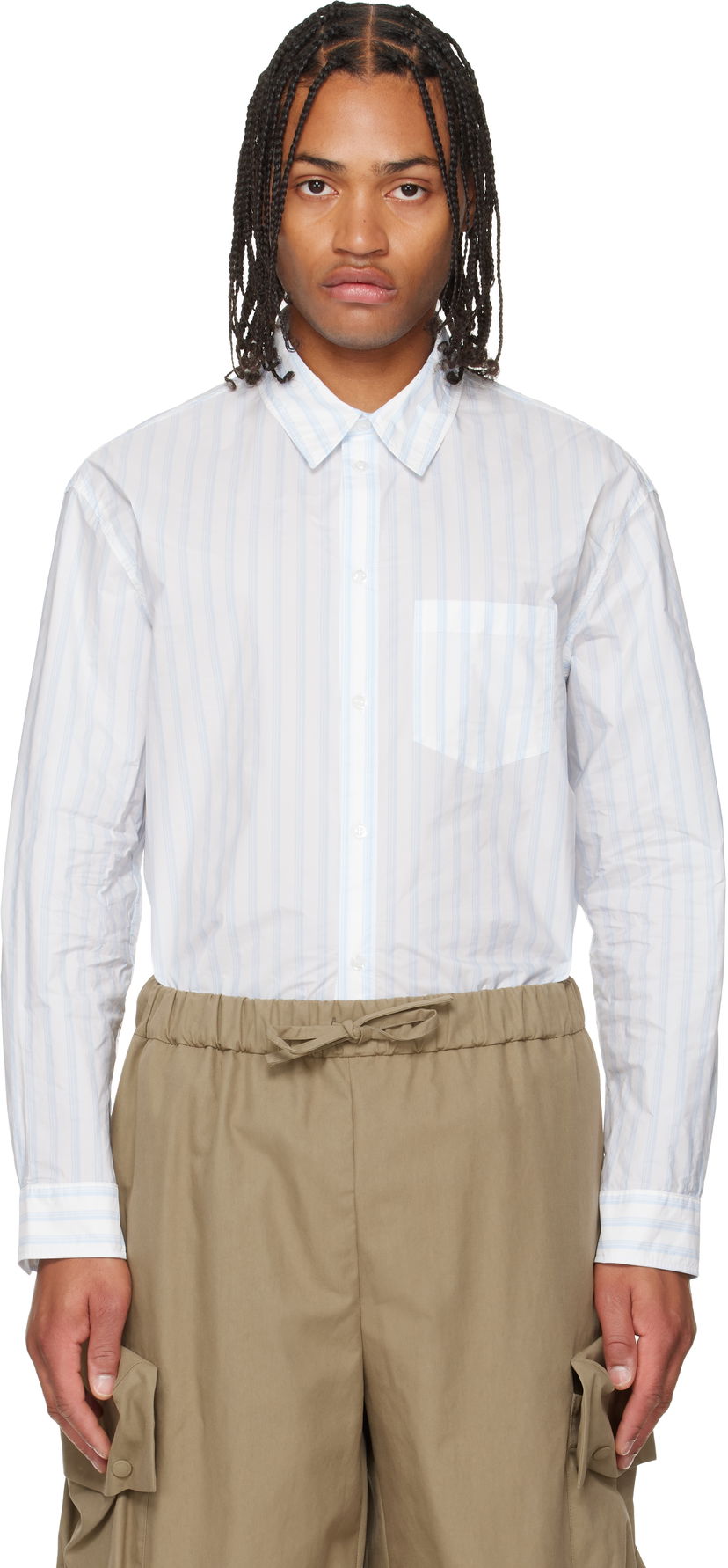 Srajce Simone Rocha Simone Rocha Easy Striped Shirt Bela | 5394D 1222